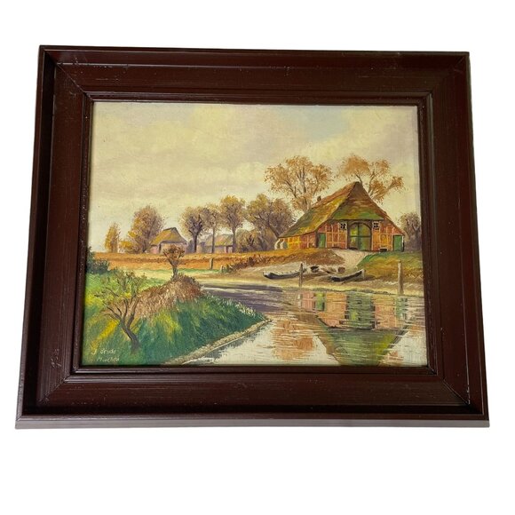 Vintage German Landscape Oil Painting Signed J Brade of Munchen Framed Art u - Picture 1 of 5